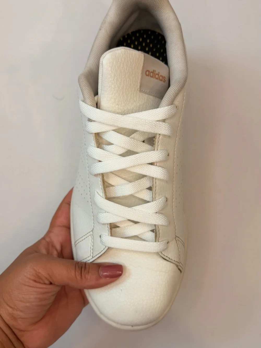 adidas Stan smith White Sneakers with gold Heel Trim sz women 10